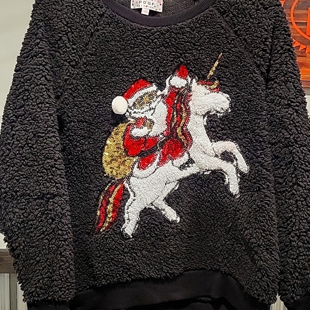 Fuzzy Santa Unicorn Sweater